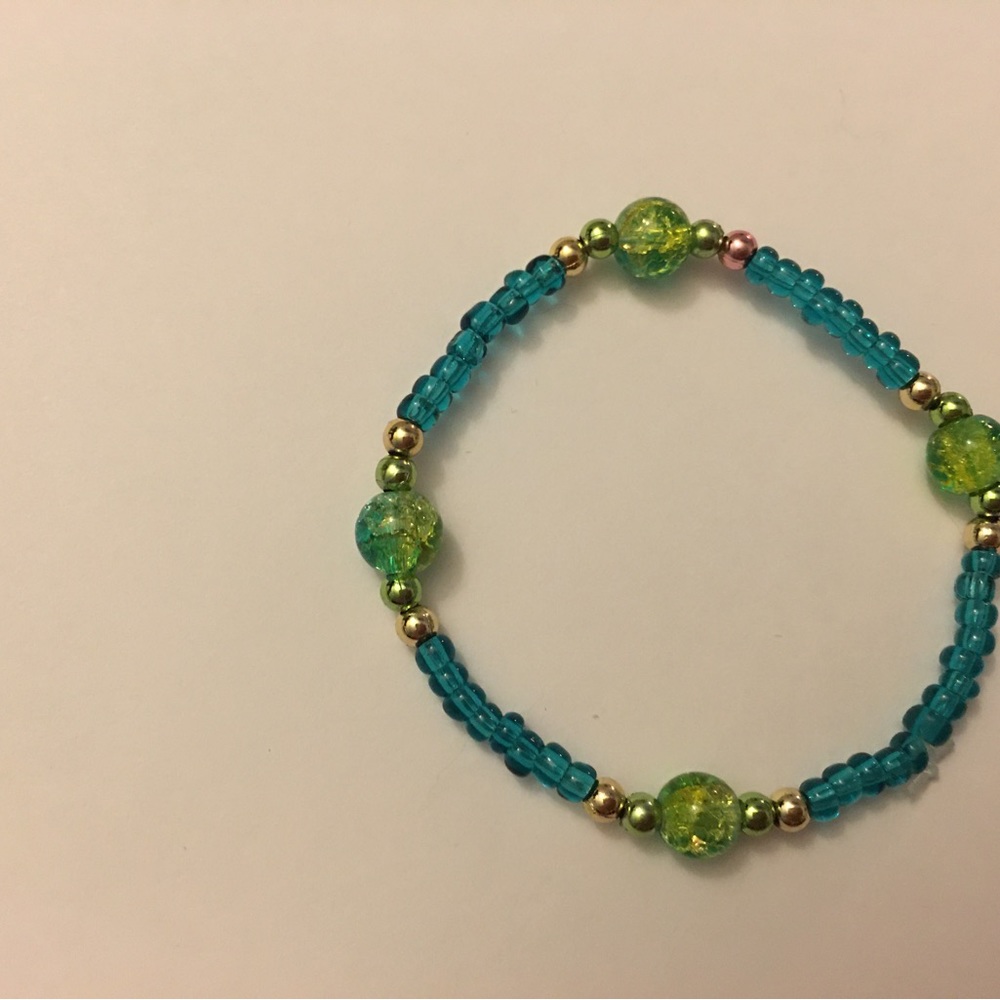 Clear stretch string bracelet length is 7 inches